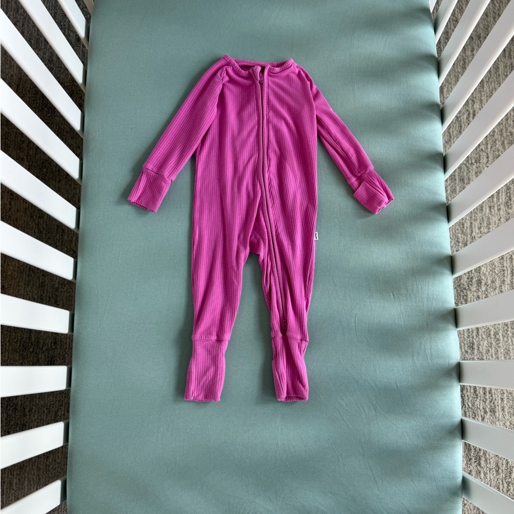 Little Sleepies Fuschia Ribbed Zippy